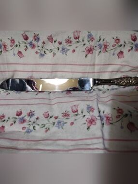 Bridealane Silver Plated Wedding Cake Knife with Ornate Handle - Marked Japan